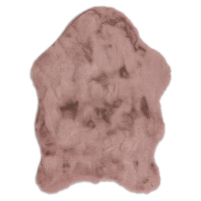 Килим изкуствена кожа, 60/90 см, неправилна форма, розов
