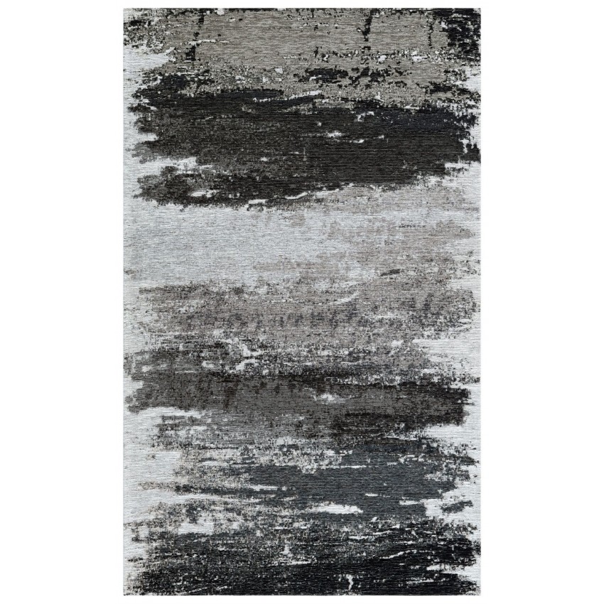 Килим в черно и сиво, модерен дизайн, абстрактен десен