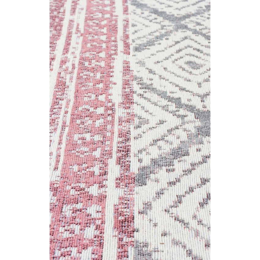 Тъкан килим, с две лица, синьо и розово