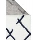 Луксозен килим в скандинавски стил, бяло и тъмносиньо