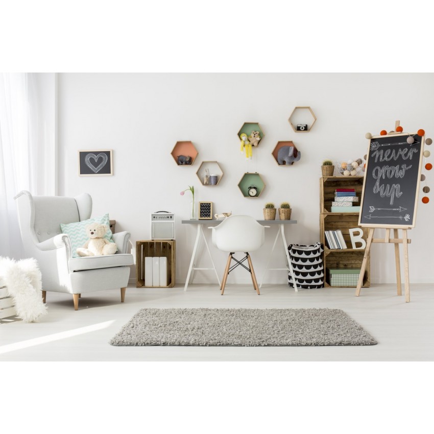 Луксозен Сив Килим Шаги